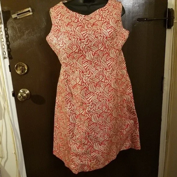 Vintage | Dresses | Vintage 6s Red Gold Metallic Sheath Dress Christmas |  Poshmark